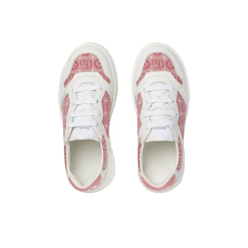 GUCCI Kids Interlocking G Leather Platform Sneakers-3