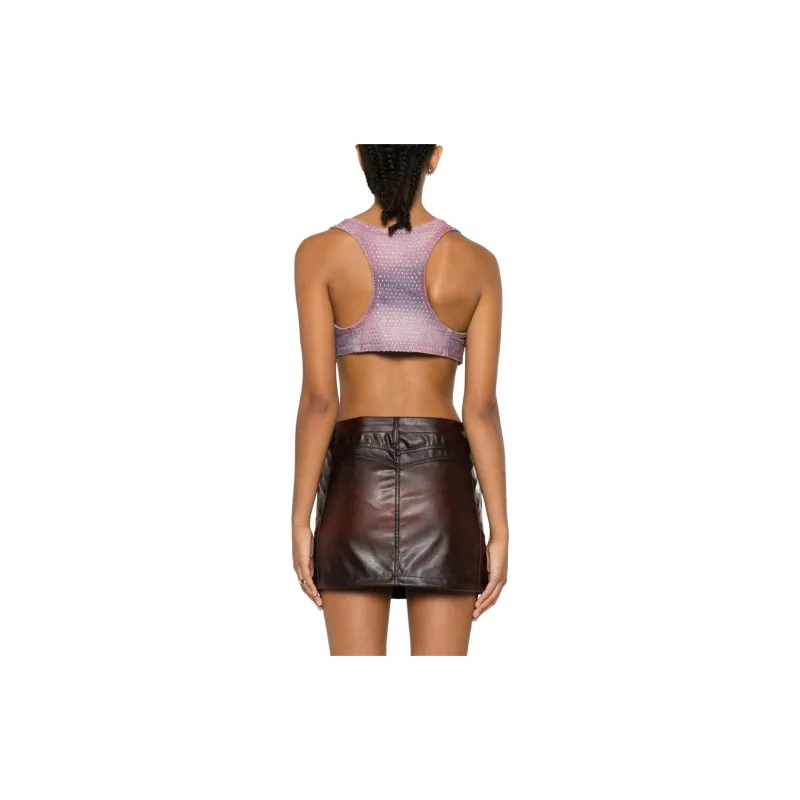 DIESEL Olympic Neckline Denim Crop Top-2