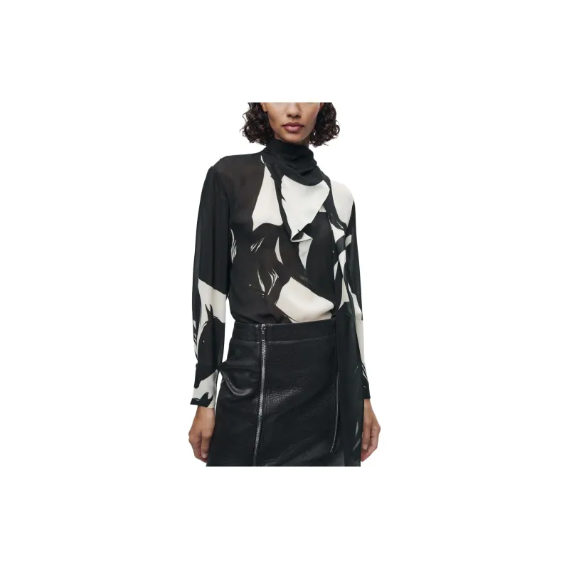 ZARA Shirts Women's Black/Nude-3