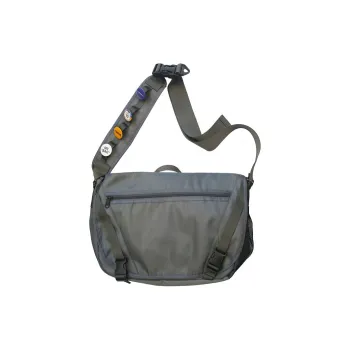 ALOENEY Nylon Crossbody Bag, Shoulder Bag Regular Unisex Gray/Black