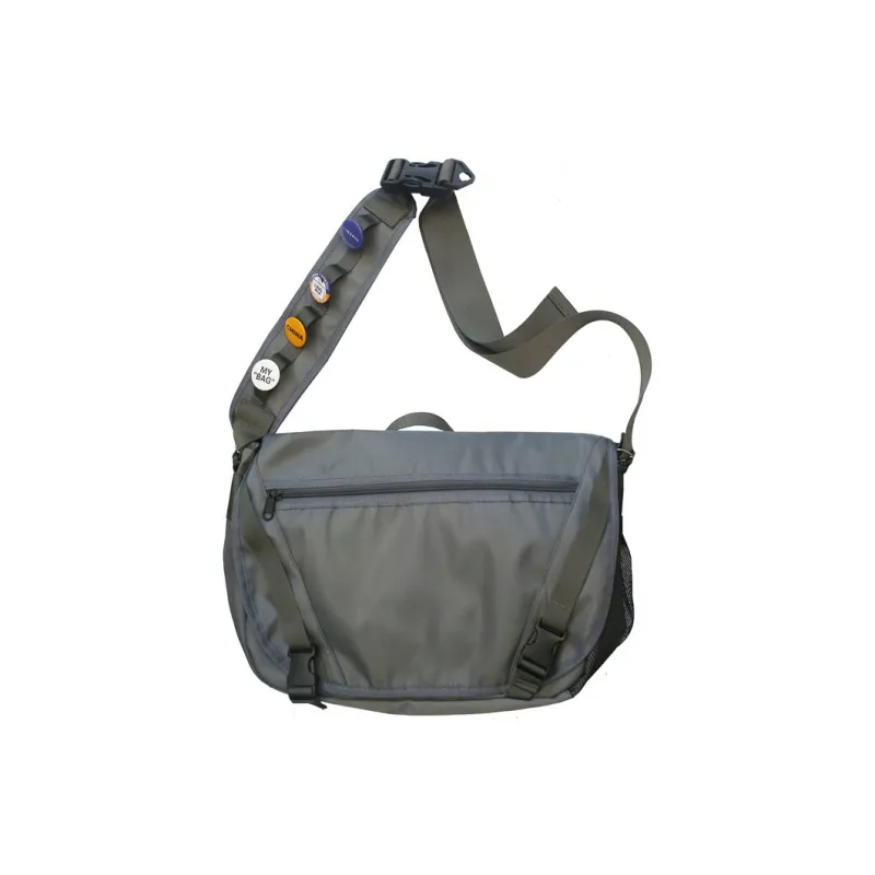 ALOENEY Nylon Crossbody Bag, Shoulder Bag Regular Unisex Gray/Black-0