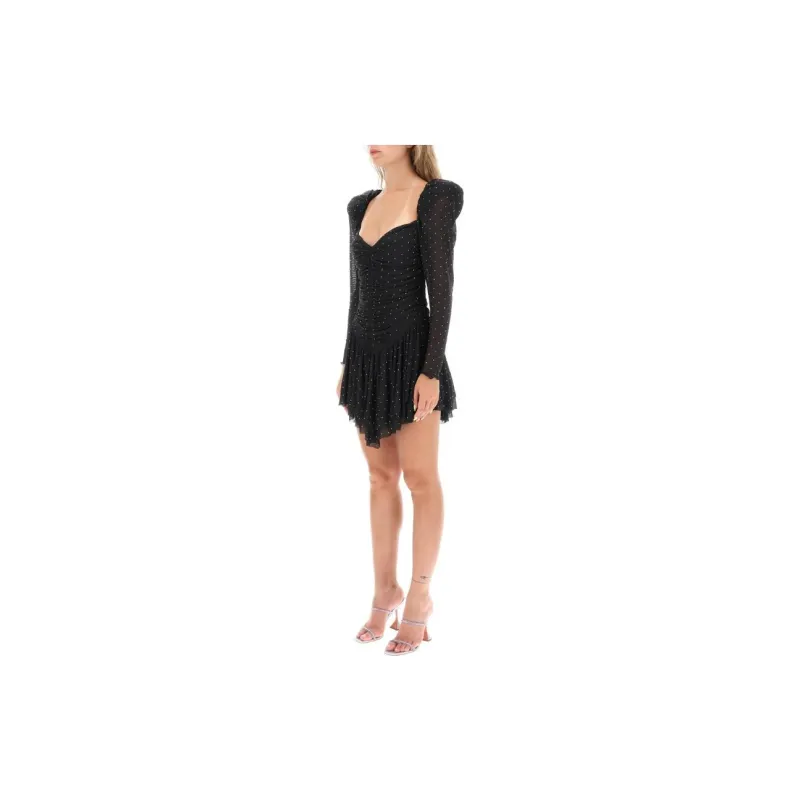 Rotate Rhinestone-embellished Mesh Dress-1