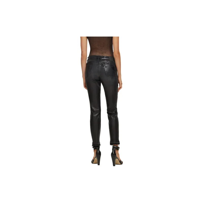 HUGO BOSS Mid-Rise Cropped Jeans In Black Stretch Denim Jeans Women's Black-3