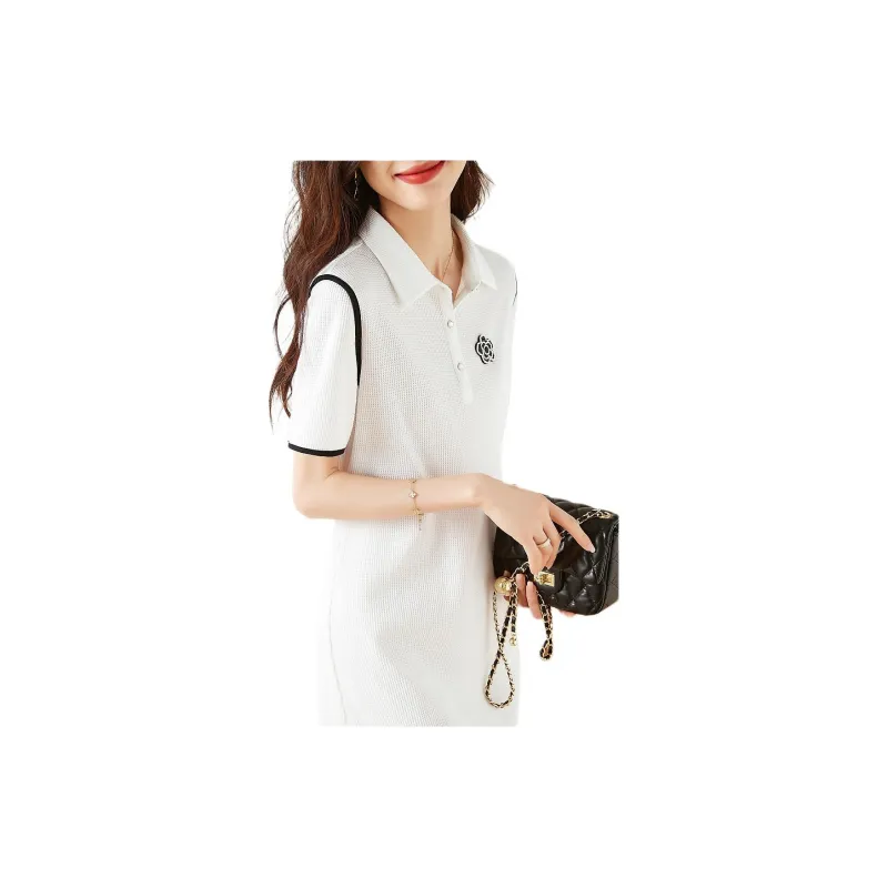 Mo Han Yi Mei Short Sleeved Dress Women's White-4