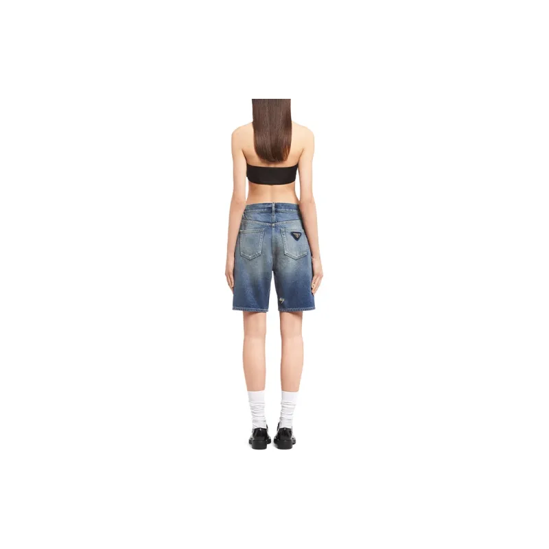 PRADA Denim Shorts Women's Blue-2