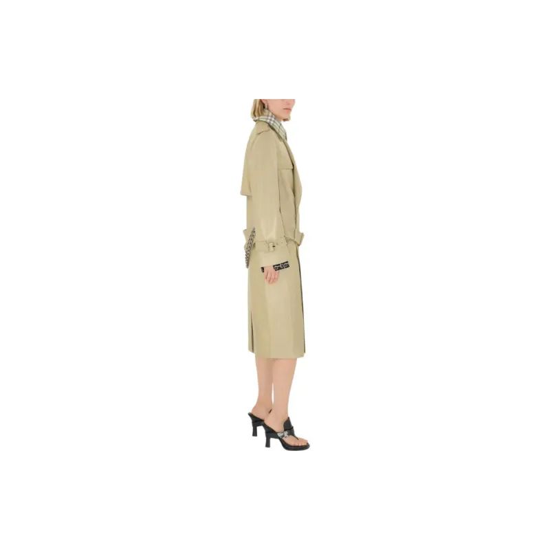Burberry Detachable-collar Leather Trench Coat-4