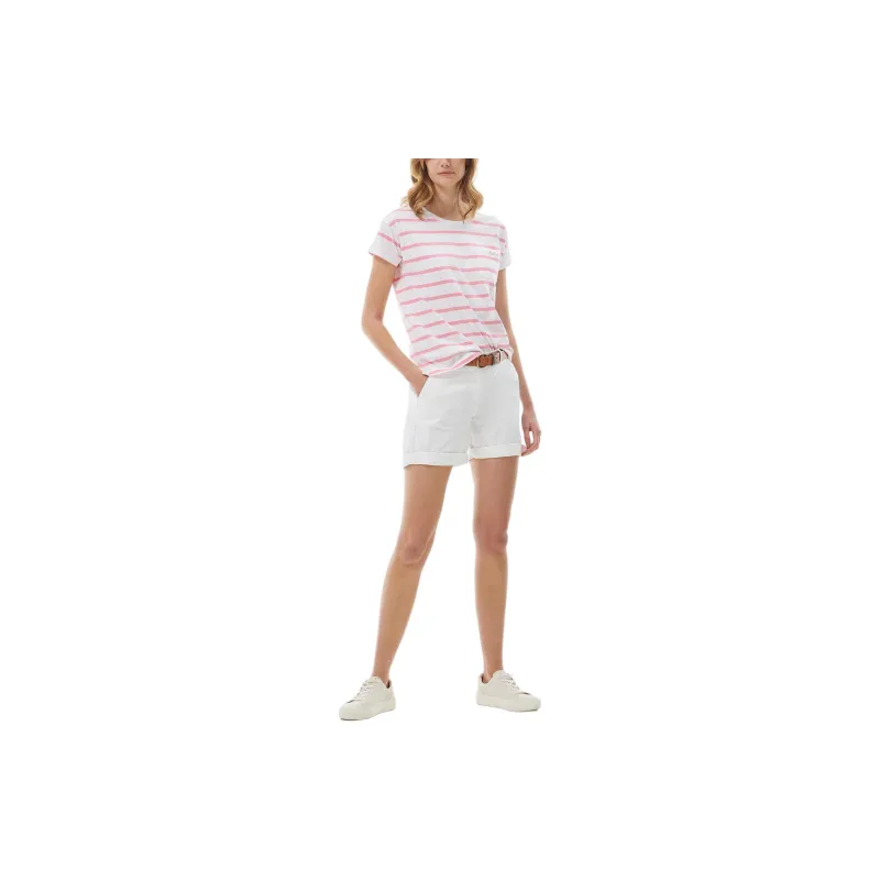 BARBOUR Otterburn Stripe T-Shirt T-Shirt Women's Pink White-2