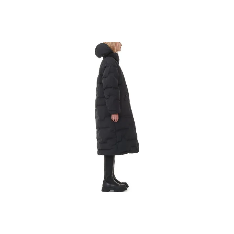 GANNI Hooded Quilted Coat-3