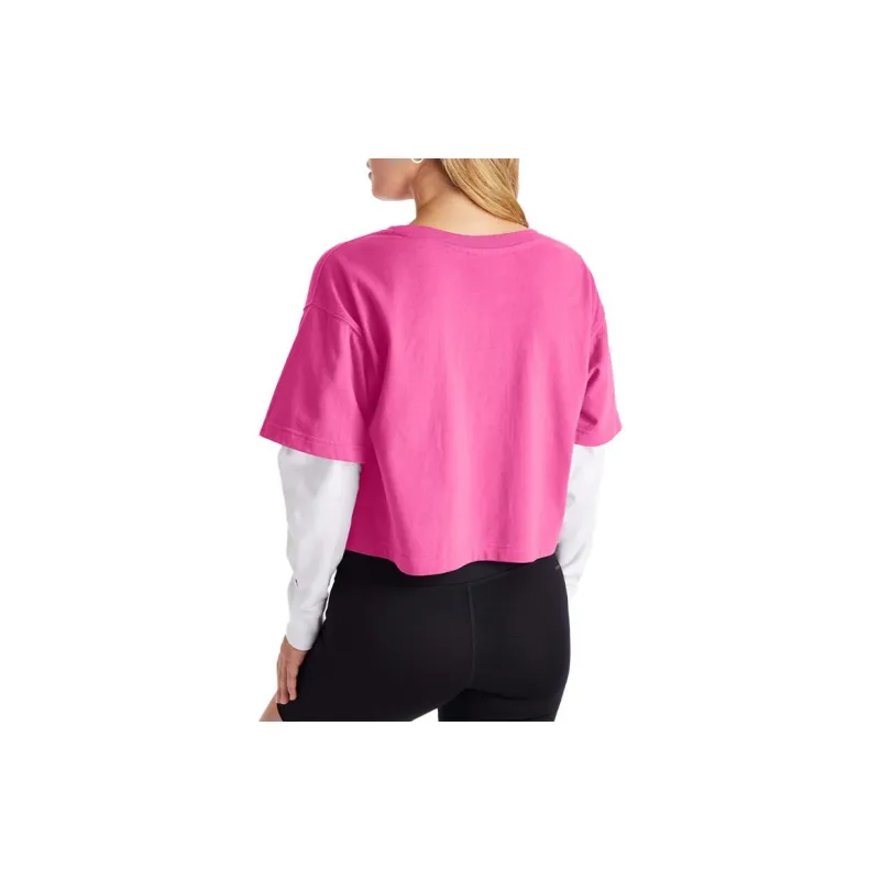 Champion Crop Tops Women's Pink-3