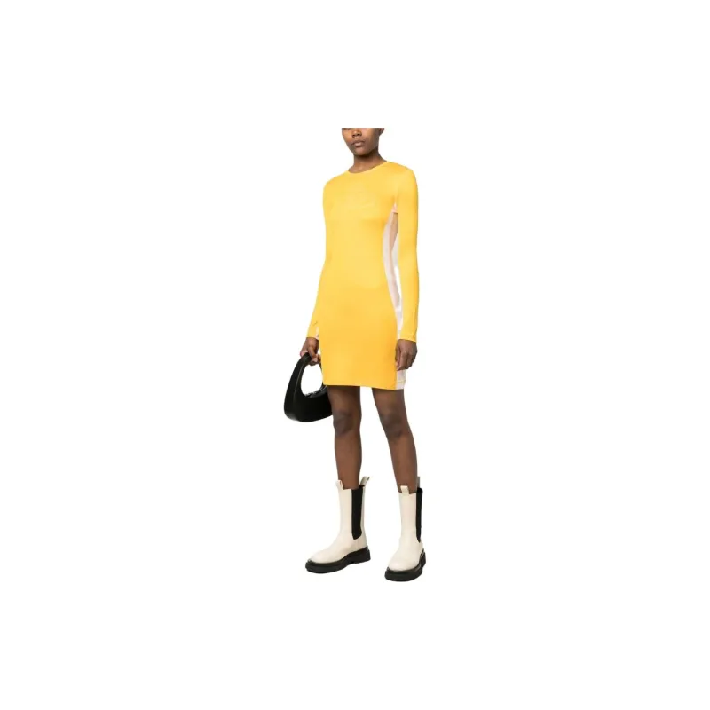 DIESEL Long-Sleeved Dresses Women's Yellow-1
