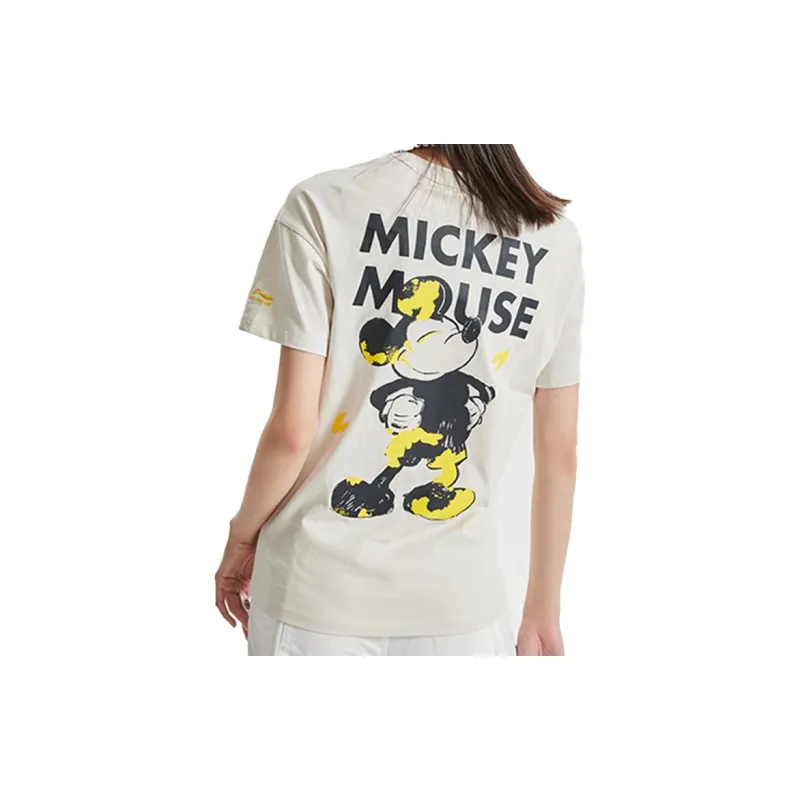 LiNing x Disney Drop Shoulder Sleeve T Shirt Women's Pearl White-2