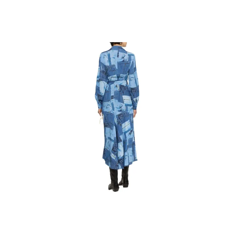 Rotate Long-Sleeved Dresses Women's Blue-2