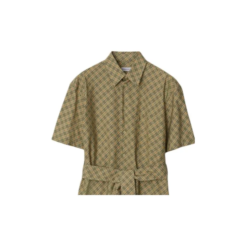 Burberry Checked Cotton Shirtdress-5