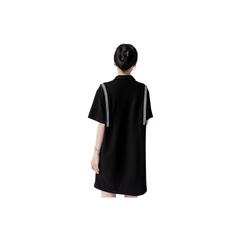 Gui'er Short-Sleeved Dresses Women's Black-1