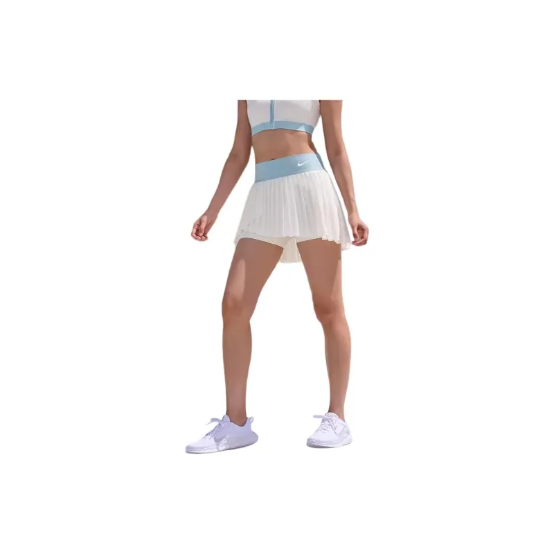 Nike SS24 ADVANTAGE DRI FIT Casual Short Skirts Women's Sail White/Joy Ocean Blue-1