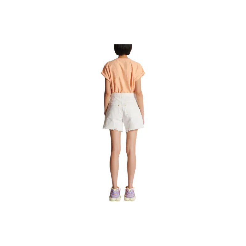 BALMAIN Denim Shorts Women's White-2