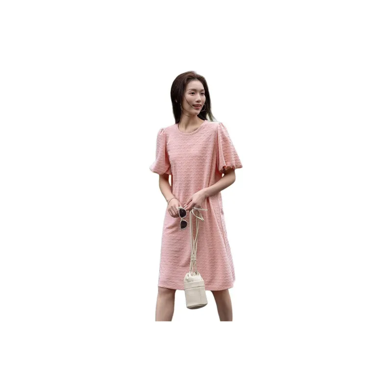【dme】 Short-Sleeved Dresses Women's Antique Pink-5