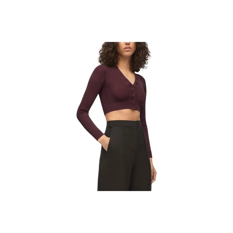 LOEWE Crop Tops Women's Dark Red-3