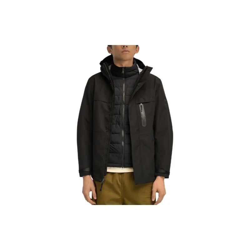 Timberland City Outdoor Waterproof And Windproof To Keep Warm Windbreaker Jacket Men's Black-3