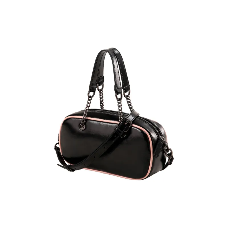 AILUXI PU Boston Bag Bowling Bag Handbags Shoulder Bag Crossbody Bag Regular Women's Galaxy Black-2