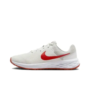 Nike REVOLUTION 6 Cushioning Wear Resistant Low Top Kids' Running Shoes Red White Teenagers