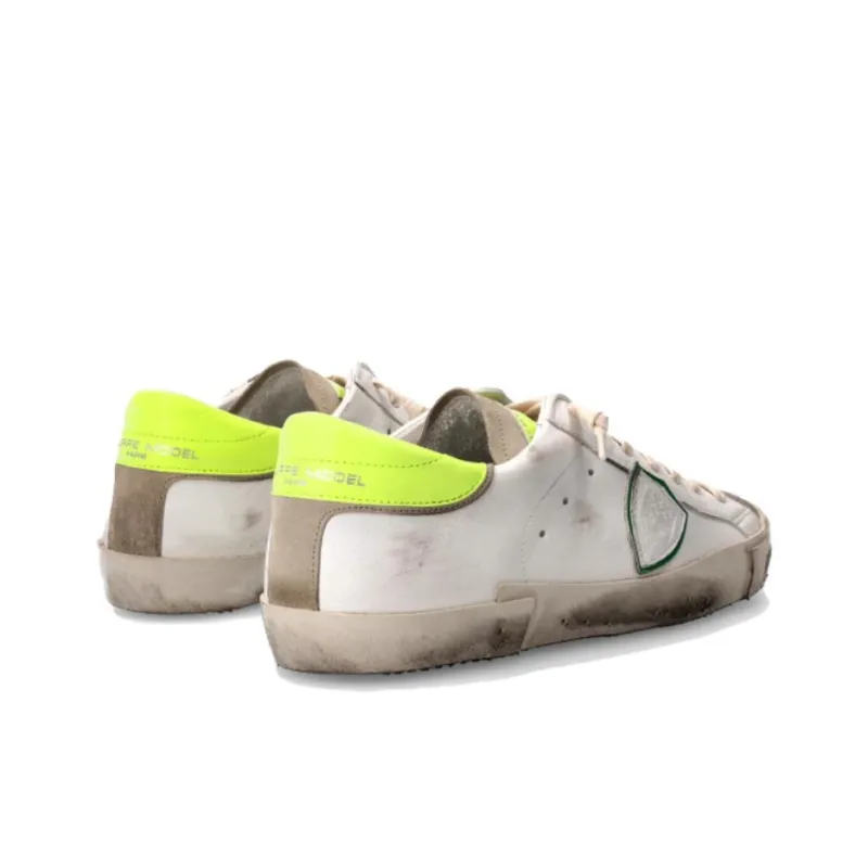 PHILIPPE MODEL Low-Top Skateboard Shoes Men's White Yellow-2