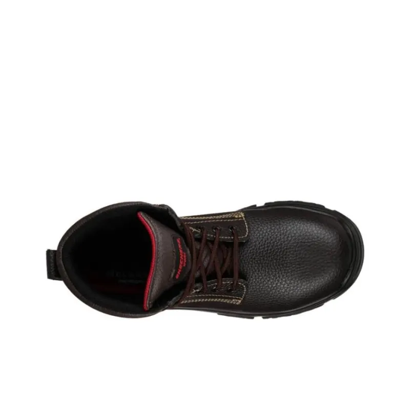 Skechers Work Relaxed Fit：Burgin Cushioning Wear-Resistant High-Top Outdoor Shoes Men's Brown Black-2