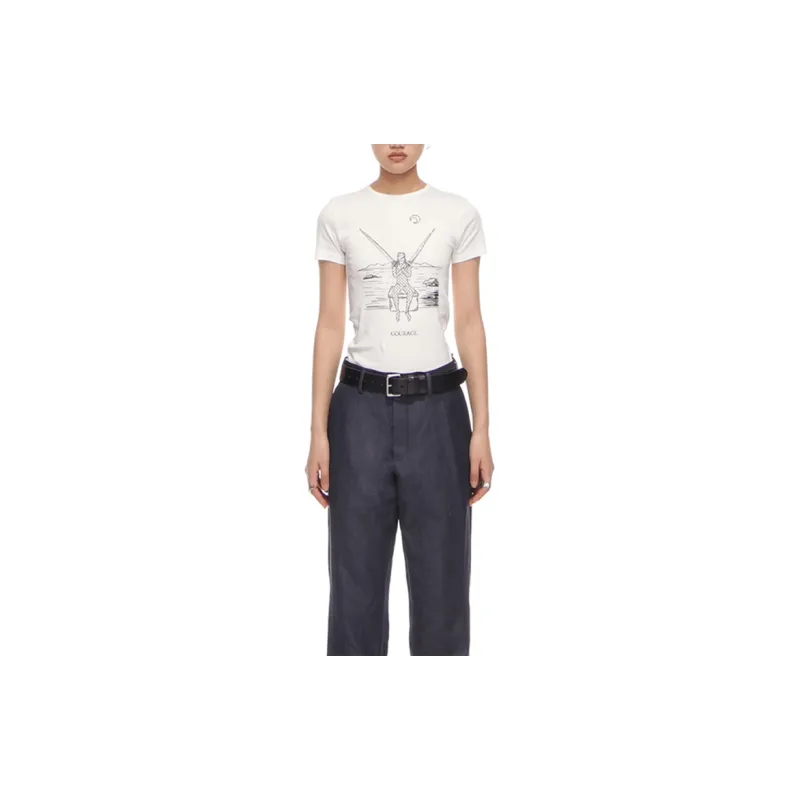 Marine Serre T-Shirts Women's White-2