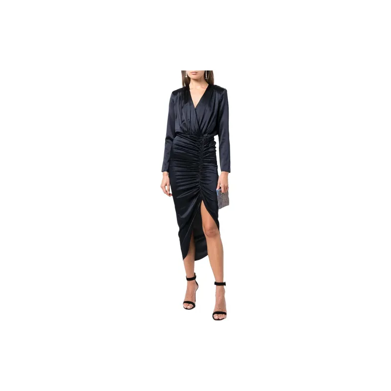 Veronica Beard Cameri Ruched Long sleeve Midi Dress-1