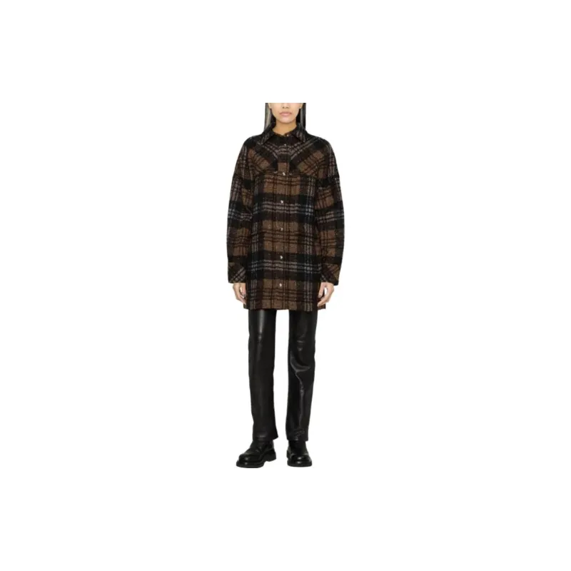 IRO NIGHT Plaid check Felted Shirt-1