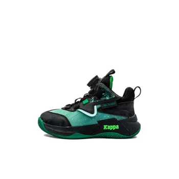 KAPPA KIDS Slip Resistant Cushioning High Top Children's Basketball Shoes Black Green Kids'