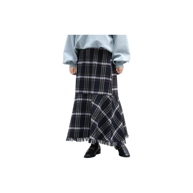 Beams Casual Long Skirt Women's Marine Blue-5