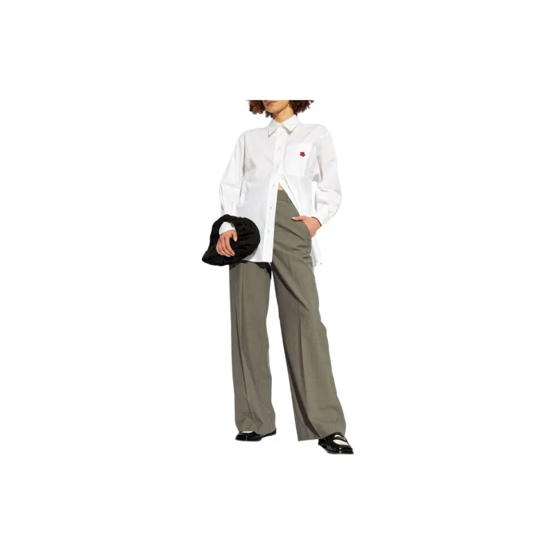 KENZO Creased Wide Leg Trousers-1