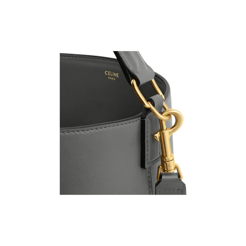 CELINE Calfskin Shoulder Bag, Crossbody Bag, Handbag Medium Size Women's Anthracite-4