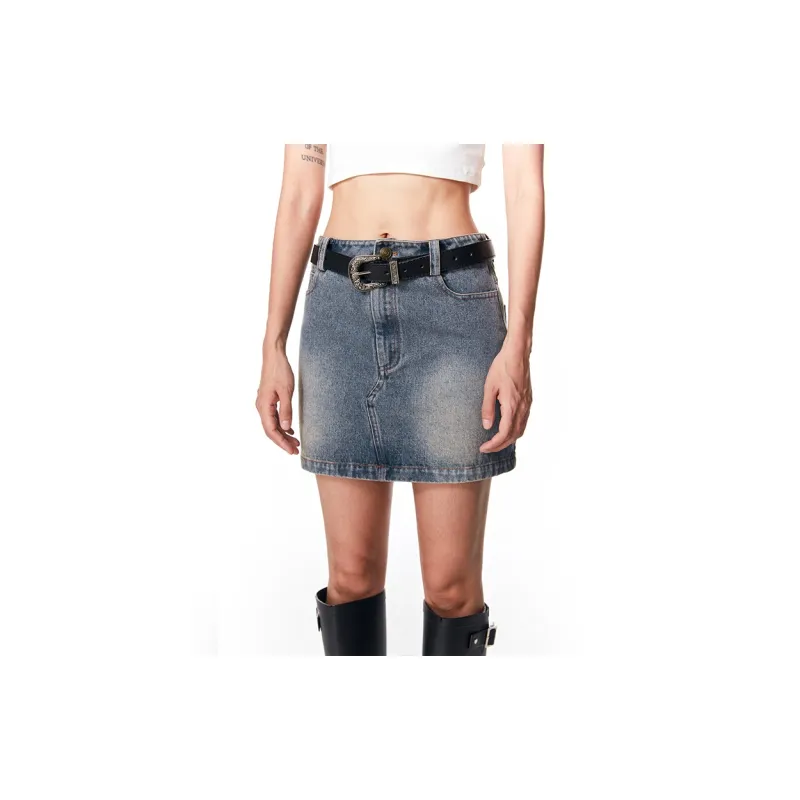 FRLMK Denim Short Skirts Women's Blue-2