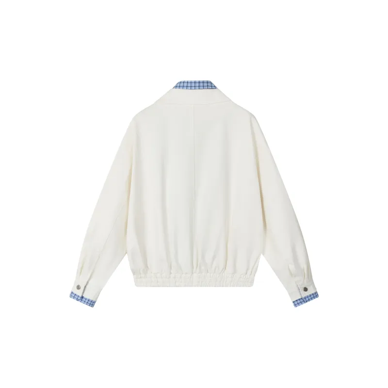 NS76 Jackets Coats Women's White With Blue Base-1
