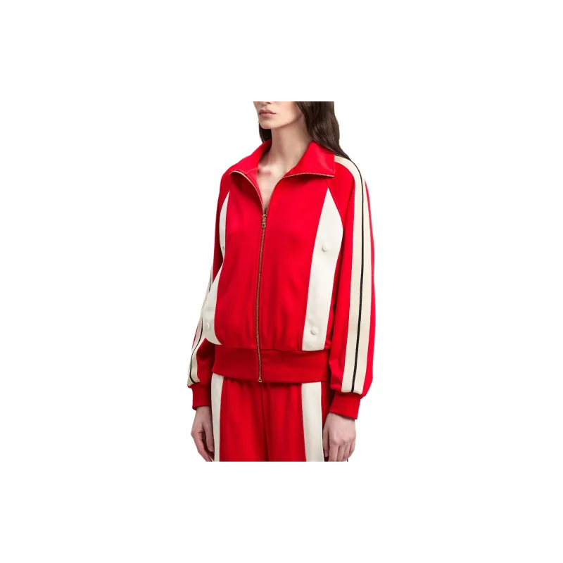 PALM ANGELS Stripe Detailed Zipped Track Jacket-3