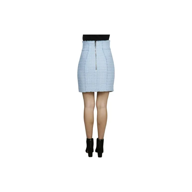BALMAIN Casual Short Skirts Women's Sky Blue-3