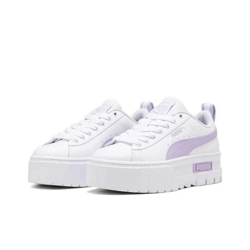 Puma Mayze Leather Big Kid 'White Vivid Violet'-2