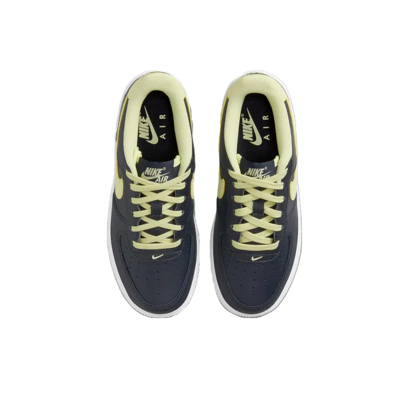 Nike Air Force 1 Anti Slip Wear Resistant Low Top Kids' Skateboarding Shoes Black Yellow Kids'-3