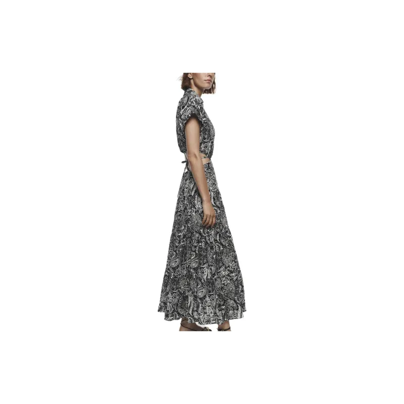 ZARA Short-Sleeved Dresses Women's Black/White-2
