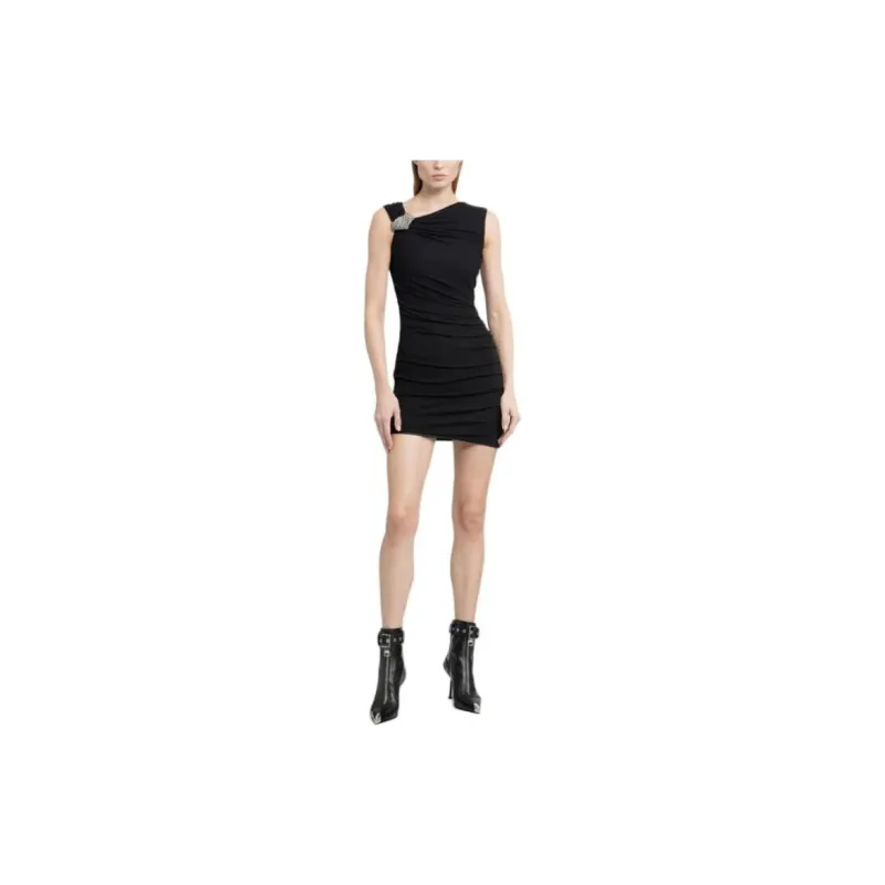 Alexander McQueen Asymmetric Knot Embellished Mini Dress-1