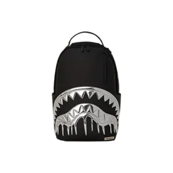 SPRAYGROUND Artificial Leather Backpack Regular Unisex Black & Silver