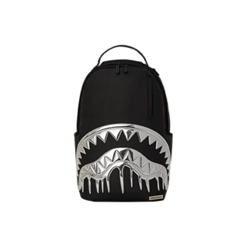 SPRAYGROUND Artificial Leather Backpack Regular Unisex Black & Silver-0