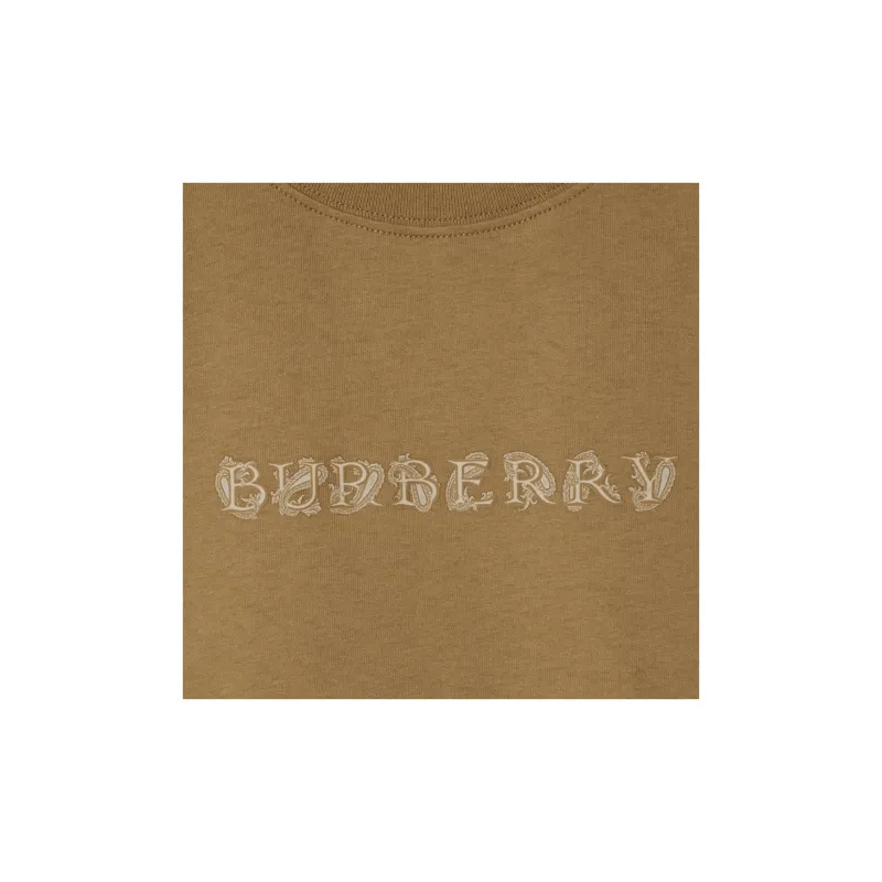 Burberry Logo Embroidered Crewneck T Shirt-4