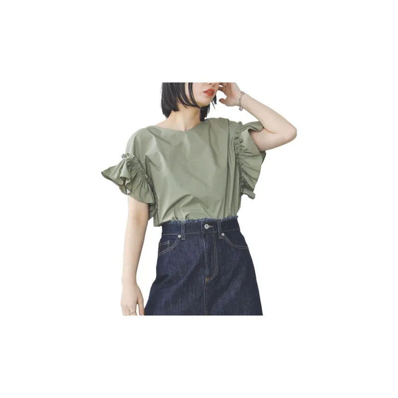 Beams Shirts Women's Olive Green-1