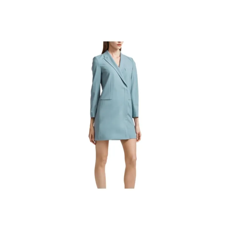 THEORY Long-Sleeved Dresses Women's Gray Blue-3