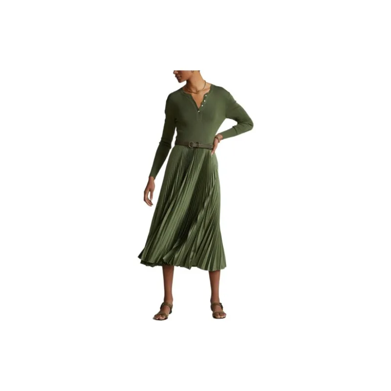 Polo Ralph Lauren Long-Sleeved Dresses Women's Green-1