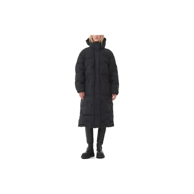 GANNI Hooded Quilted Coat-1