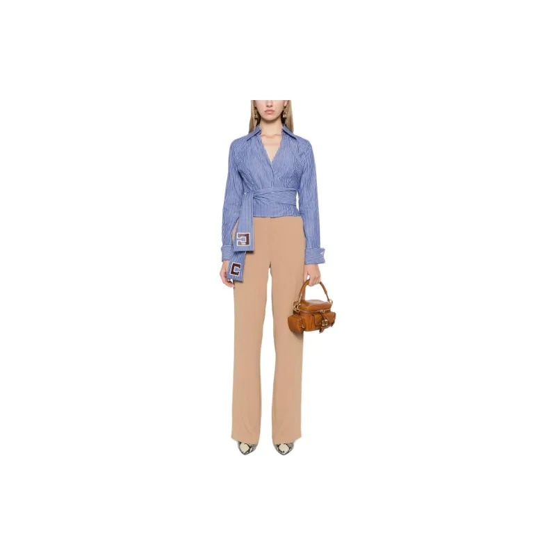 Elisabetta Franchi Logo embroidered Straight leg Trousers-1